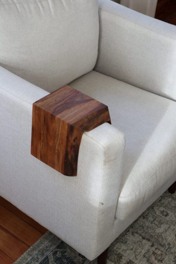 Live Edge 4.25″ Walnut Wood Armrest Table (in stock)