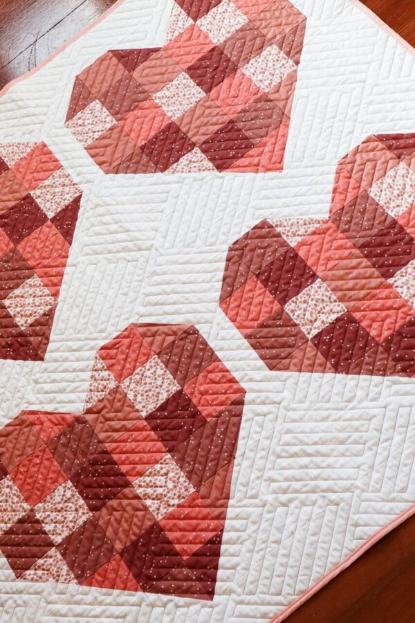Modern Handmade Baby Quilt – Scrappy Hearts Quilt