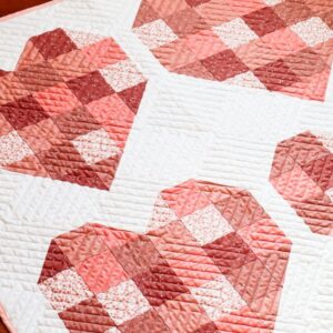 Modern Handmade Baby Quilt – Scrappy Hearts Quilt