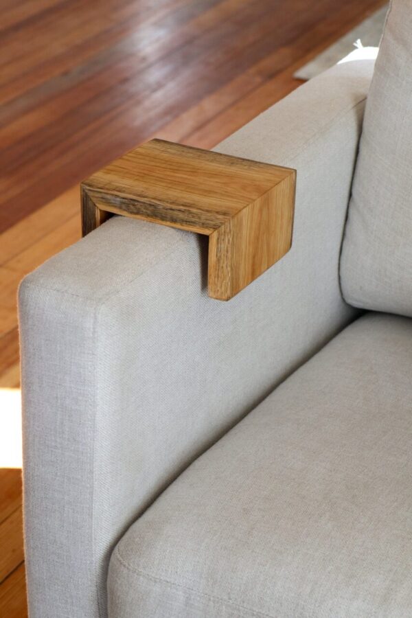 5″ Spalted White Oak Wood Armrest Table, Coffee Table, Living Room Table (in stock)
