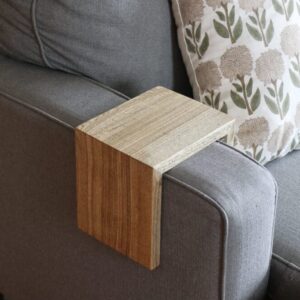 6″ Hackberry Wood Armrest Table with walnut stain, Coffee Table, Living Room Table (in stock) #4