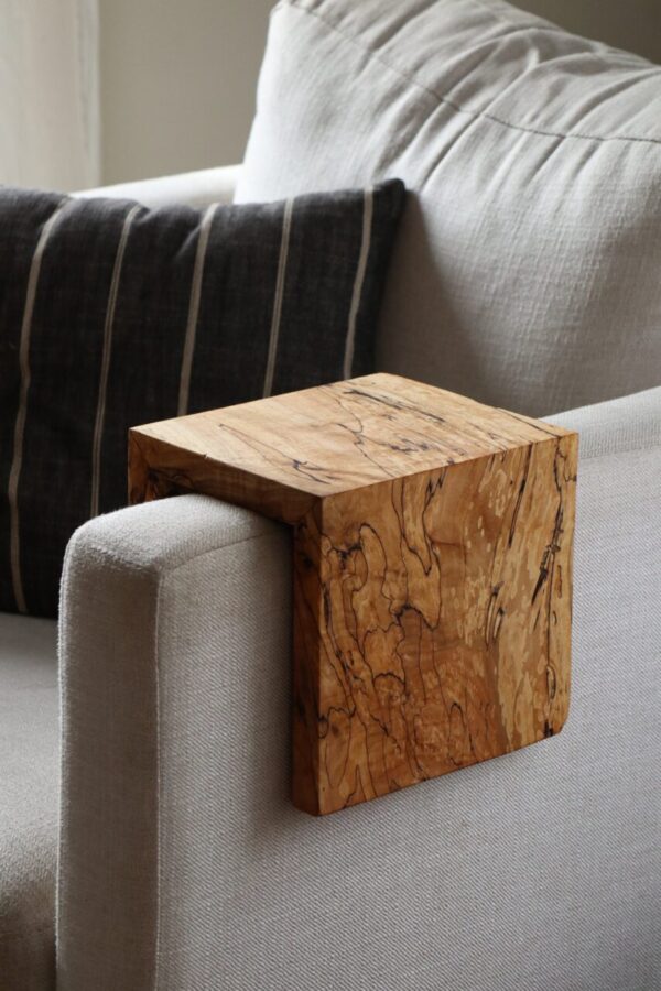 5″ Spalted Maple Wood Armrest Table, Coffee Table, Living Room Table (in stock) #6