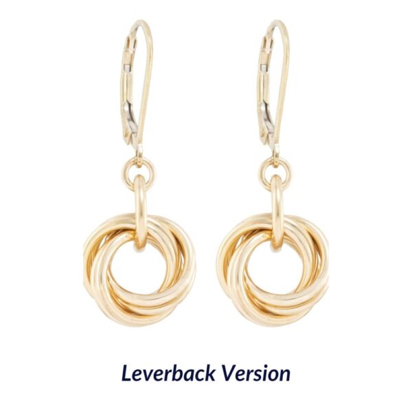 Round 14K Yellow Gold Fill Love Knot Drop and Dangle Earrings