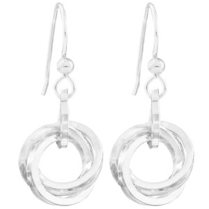 Classic Love Knot Drop Dangle Earrings in Tarnish Resistant .935 Argentium Sterling Silver