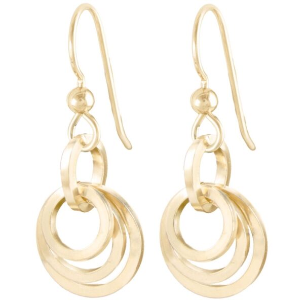 As Seen In The Lifetime Movie “Picture Perfect Holiday” – Concentric Circle Dangle Earrings in 14K Yellow Gold Fill