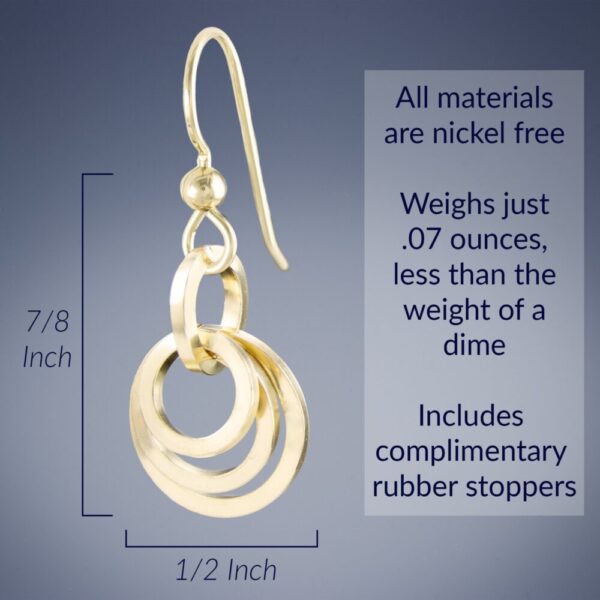 As Seen In The Lifetime Movie “Picture Perfect Holiday” – Concentric Circle Dangle Earrings in 14K Yellow Gold Fill