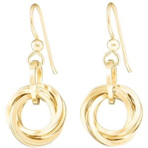 AS SEEN ON High School Musical: The Musical: The Series – Classic Love Knot Dangle Earrings in 14K Yellow Gold Fill