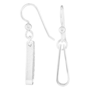 Minimalist Sterling Silver Teardrop Shaped Dangle Earrings