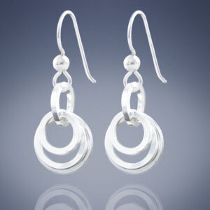 Minimalist Concentric Circle Dangle Earrings in Argentium Sterling Silver