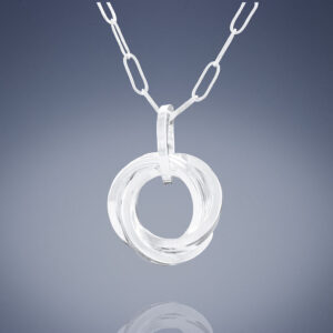 Classic Love Knot Pendant Necklace in Sterling Silver – 18″ or 20″ Chain Included