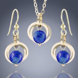 AS SEEN IN Disney’s High School Musical – Royal Blue Lapis Lazuli Gemstone Handmade Earring and Pendant Gift Set