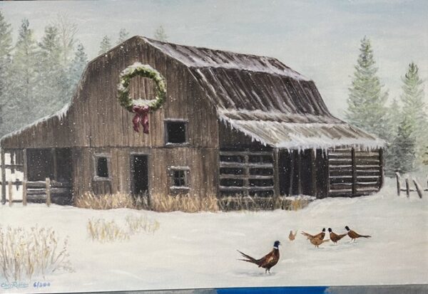 Christmas Barn Giclee by Chris Robbins