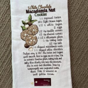 White Chocolate Macadamia Nut Cookies Embroidered Towel