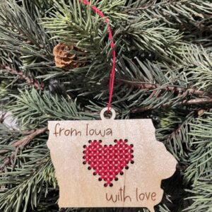 Handcrafted From Iowa With Love Ornament
