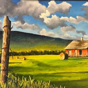 Mountain Farm Oil Painting by Cris Sell