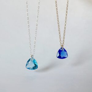 Birthstone Triangle Crystal Pendant Necklace