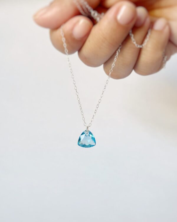 Birthstone Triangle Crystal Pendant Necklace