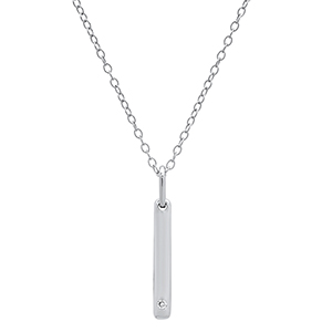 Diamond and sterling silver vertical bar necklace