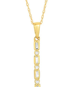 Dainty Diamond and Gold Vertical Bar Necklace