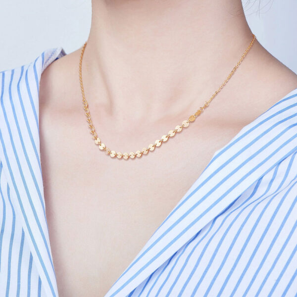 Gold-plated Sterling Silver Linked Disc Necklace