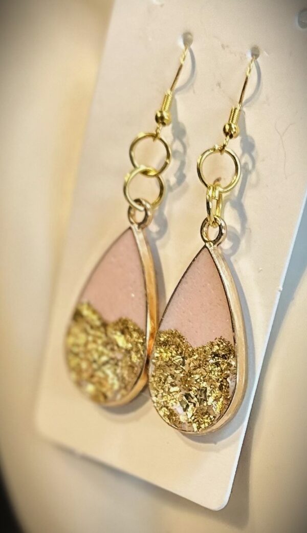 Pink and Gold-Leaf Teardrops
