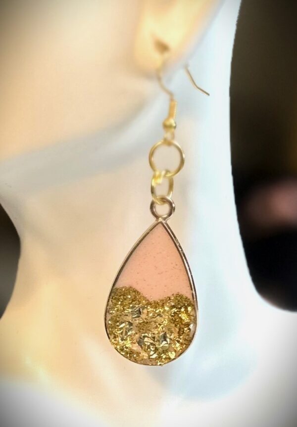 Pink and Gold-Leaf Teardrops
