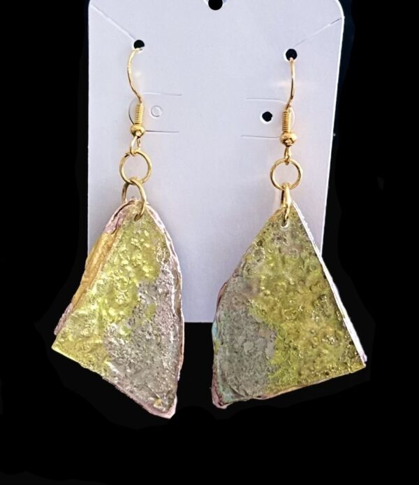 Gold and Silver Recycled CD Earrings