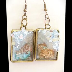 Resin Earrings with Recycled CD Insert