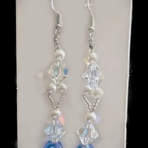 Pearls with Blue Accent Earrings
