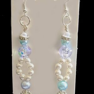 Baby Blue and Pearl Earrings