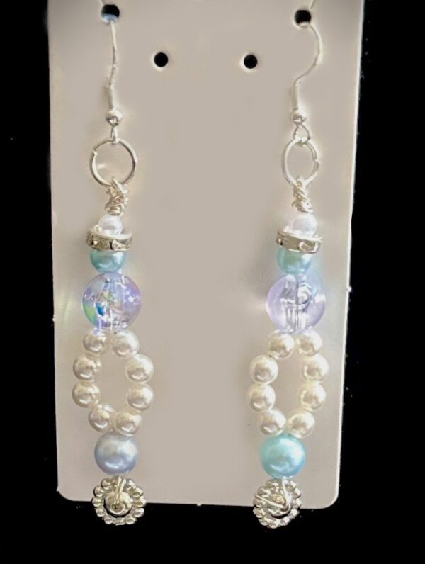 Baby Blue and Pearl Earrings