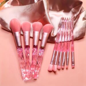 Pink 10 Piece Crystal Makeup Brush Set