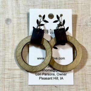 Wood and Leather Earrings