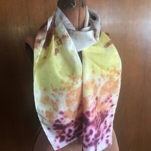 Natural Rainbow hand dyed silk scarf