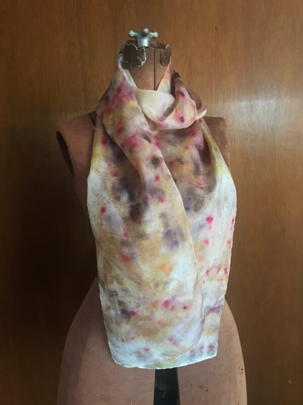Flower Garden Potpourri hand dyed silk scarf