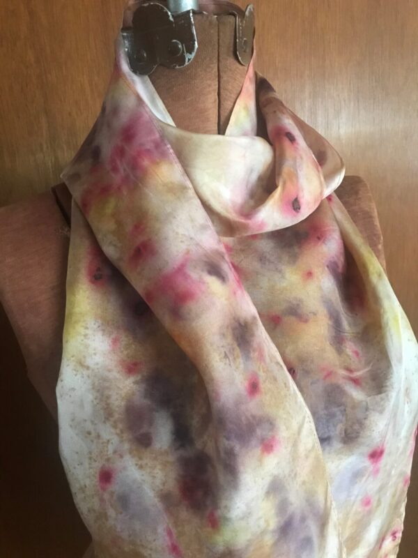 Flower Garden Potpourri hand dyed silk scarf