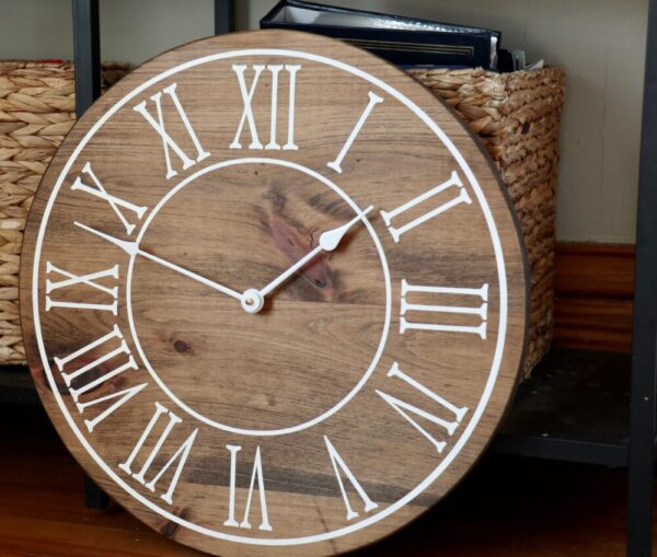 18″ Large Distressed Wall Clock, Stained clock, Oversized clock (in stock)