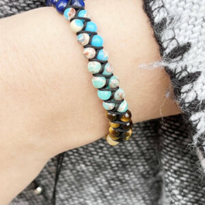 Vibrant Woven Bead Bracelet With Pull Closure
