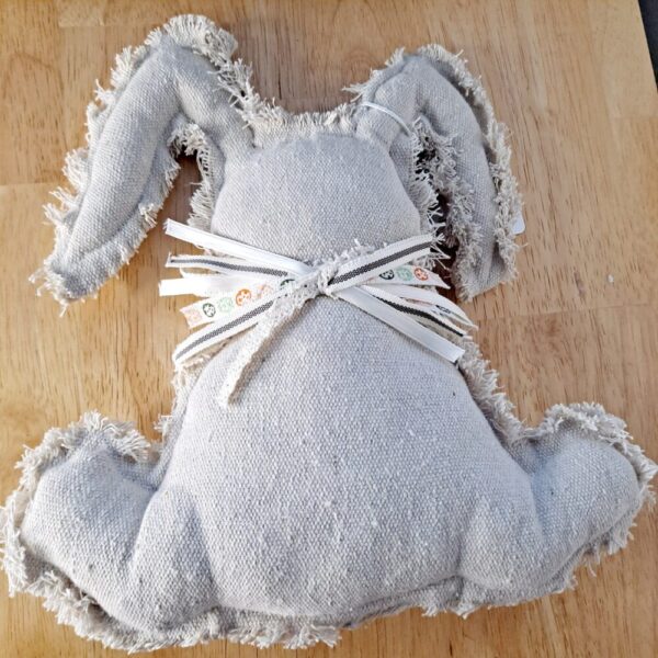 Drop cloth stuffed bunny rabbit