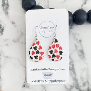 Small Teardrop Earrings: Queen of Hearts