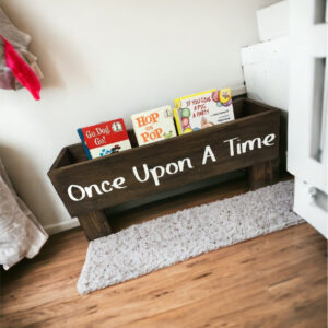 Once Upon A Time Children’s Book Bin | Children’s Book Box | Children’s Bookcase | Nursery Book Storage | Nursery Decor | Baby Shower Gift