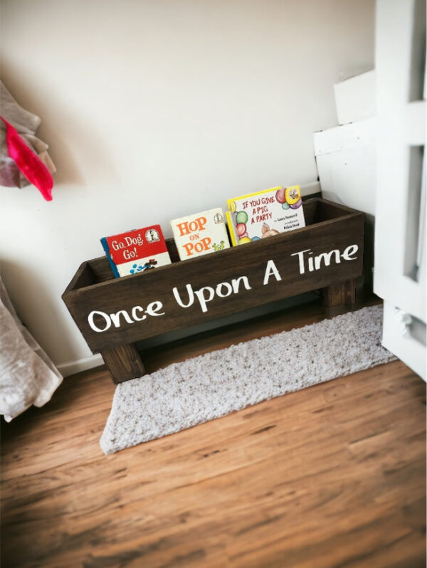 Once Upon A Time Children’s Book Bin | Children’s Book Box | Children’s Bookcase | Nursery Book Storage | Nursery Decor | Baby Shower Gift