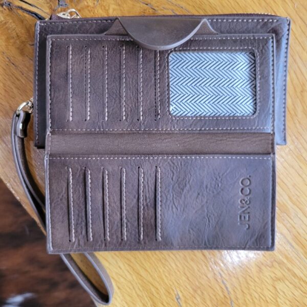 Jen & Co. RFID Wallet with Snap Closure – Coffee