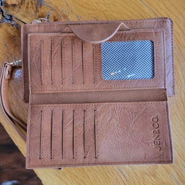 Jen & Co. RFID Wallet with Snap Closure – Brown