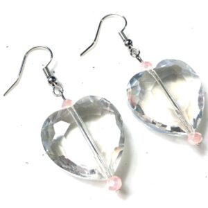 Handmade Glass Crystal Heart Earrings Valentine’s Day Women Gift