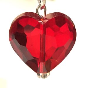 Handmade Red Heart Glass Pendant Necklace