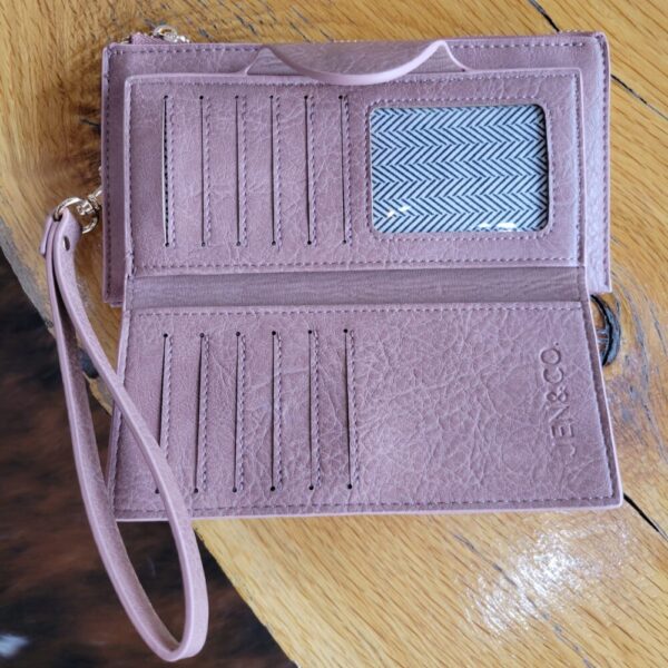 Jen & Co. RFID Wallet with Snap Closure – Dark Rose