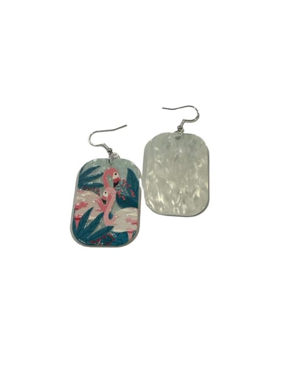 Pink Flamingo Hand Painted Inspired Earrings