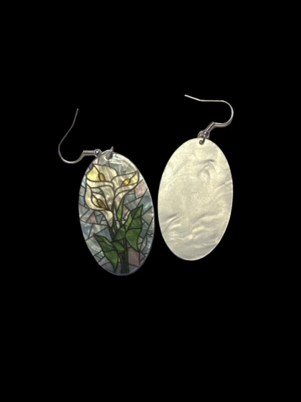 Calla Lily Stained Glass Earrings