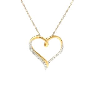 Diamond and gold heart necklace